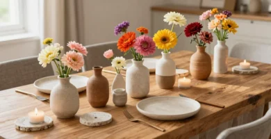 17 Mini Vases with Flowers for Cute Table Styling