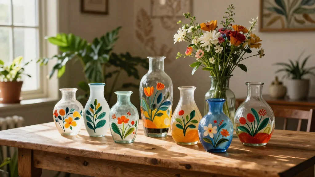 18 Painted Glass Vases for Artistic Accents