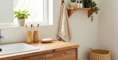 20 Wooden Bathroom Accessories for Warm Natural Style